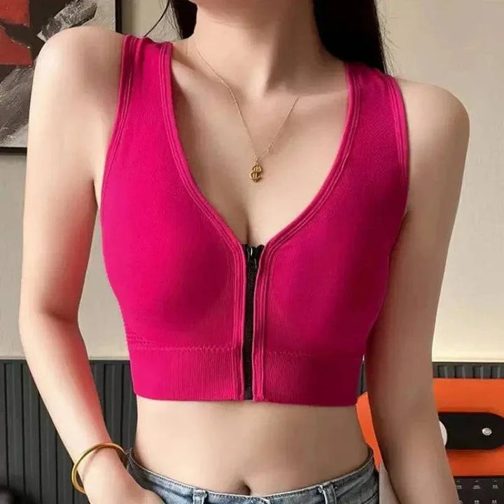 Sajiero Sylas Zipper Pushup Sports Bra - My Store