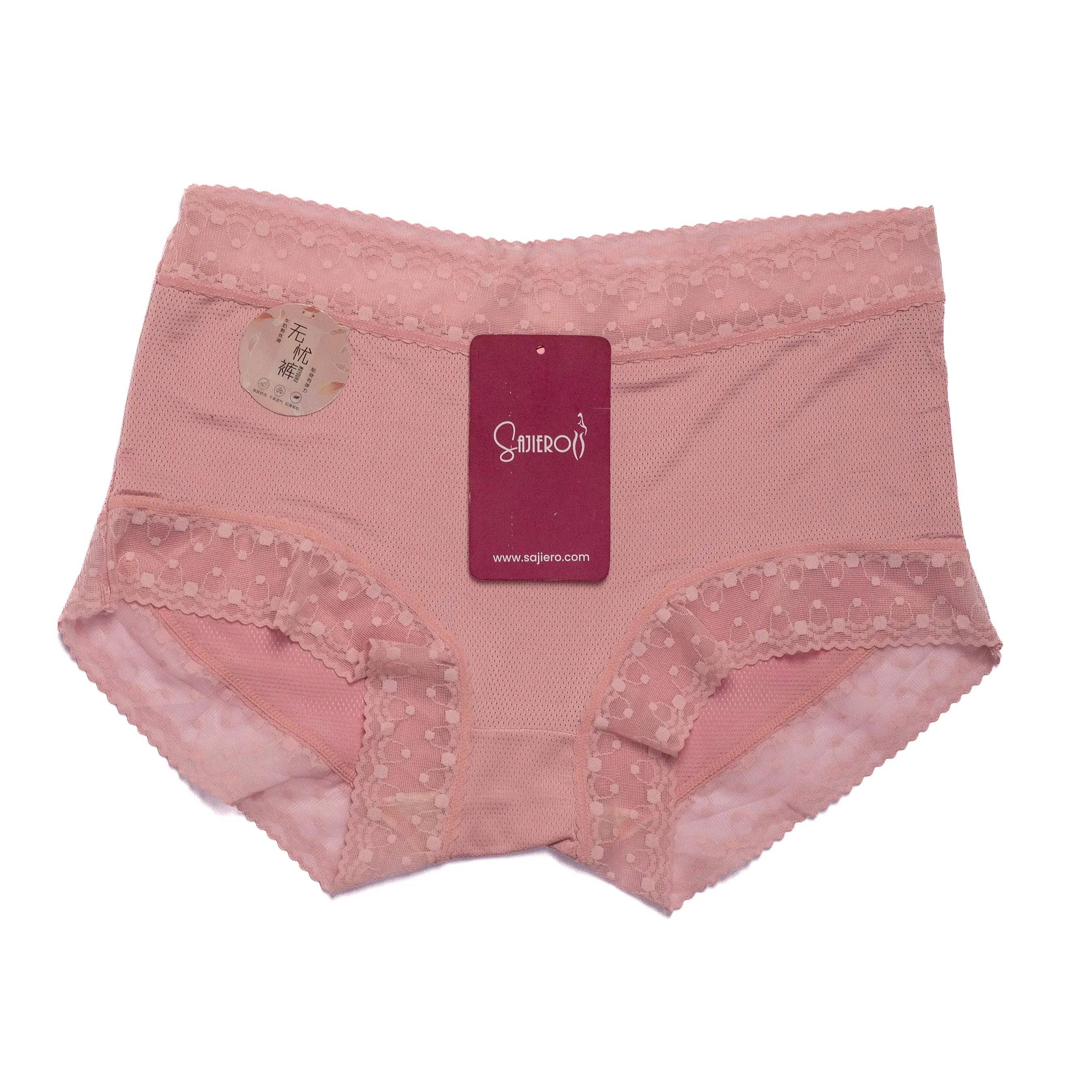 Sajiero TCC Embroidery Net Brief Cotton Panty - My Store