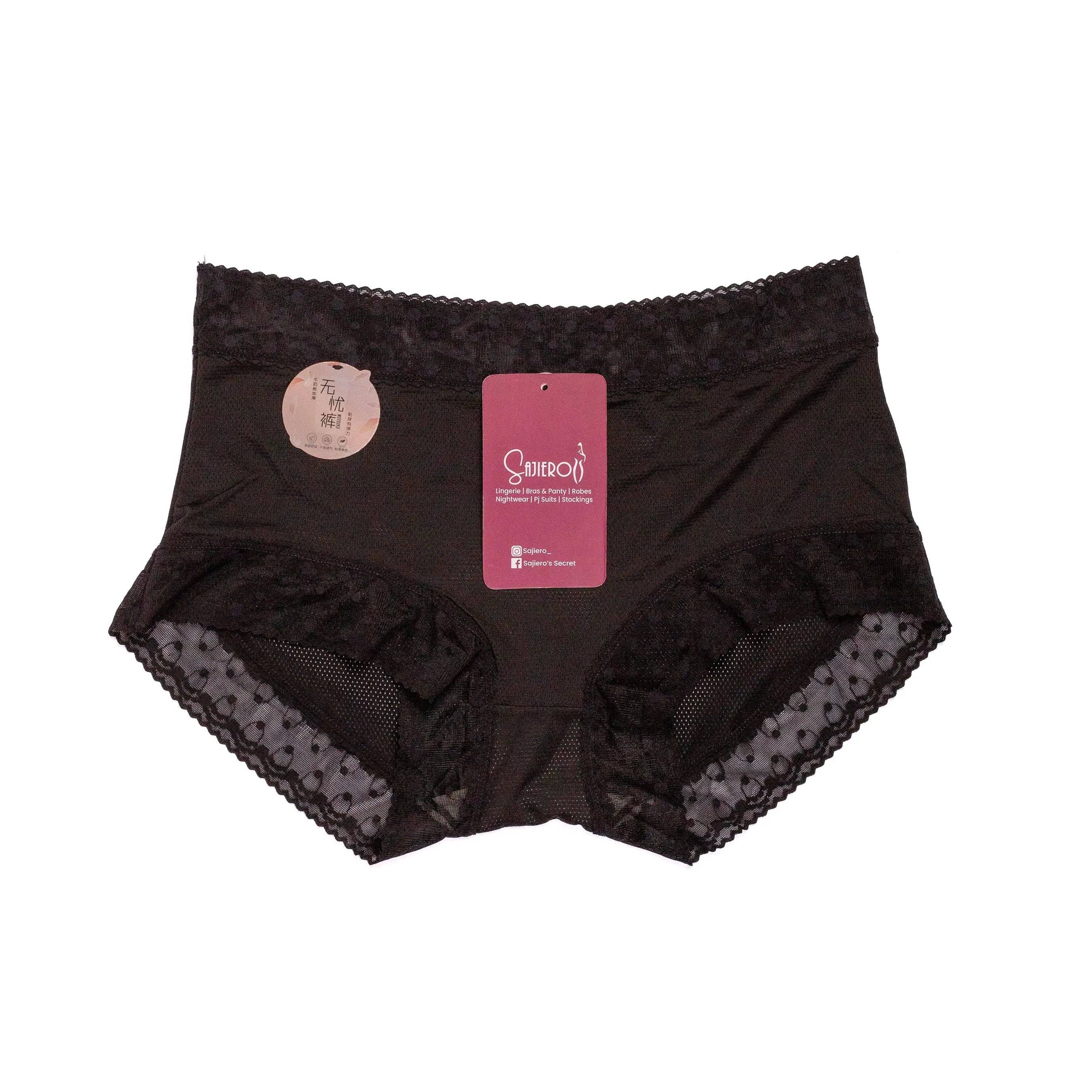 Sajiero TCC Embroidery Net Brief Cotton Panty - My Store