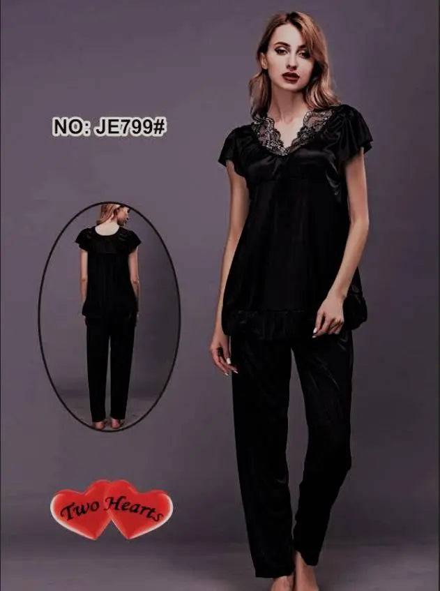 Sajiero Two Hearts 100% Silk Pajama Suit - My Store