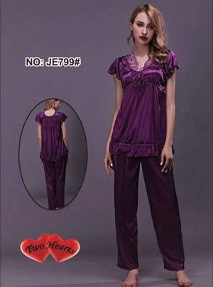 Sajiero Two Hearts 100% Silk Pajama Suit - My Store