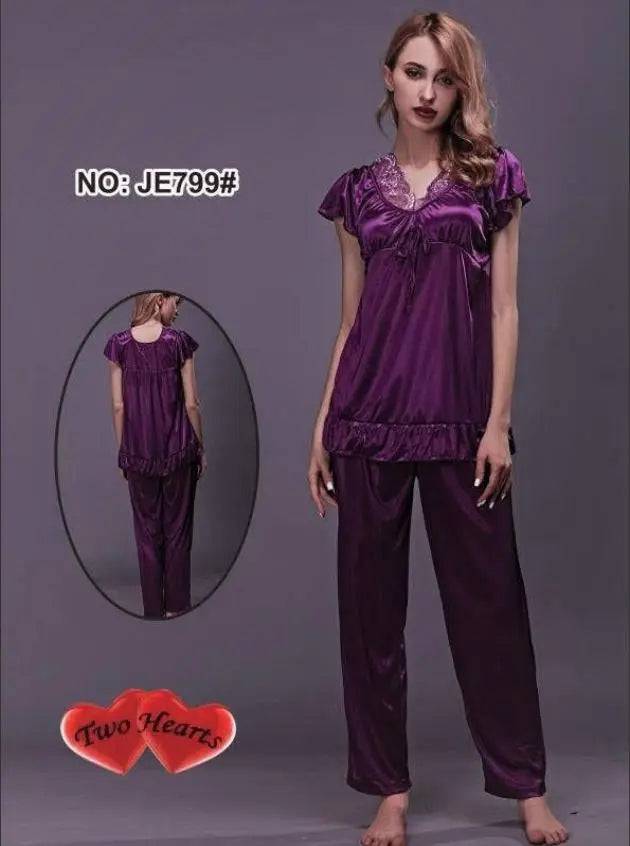 Sajiero Two Hearts 100% Silk Pajama Suit - My Store