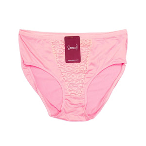 Sajiero Vee Embroidery Plus Size  Net Brief Cotton Panty - My Store