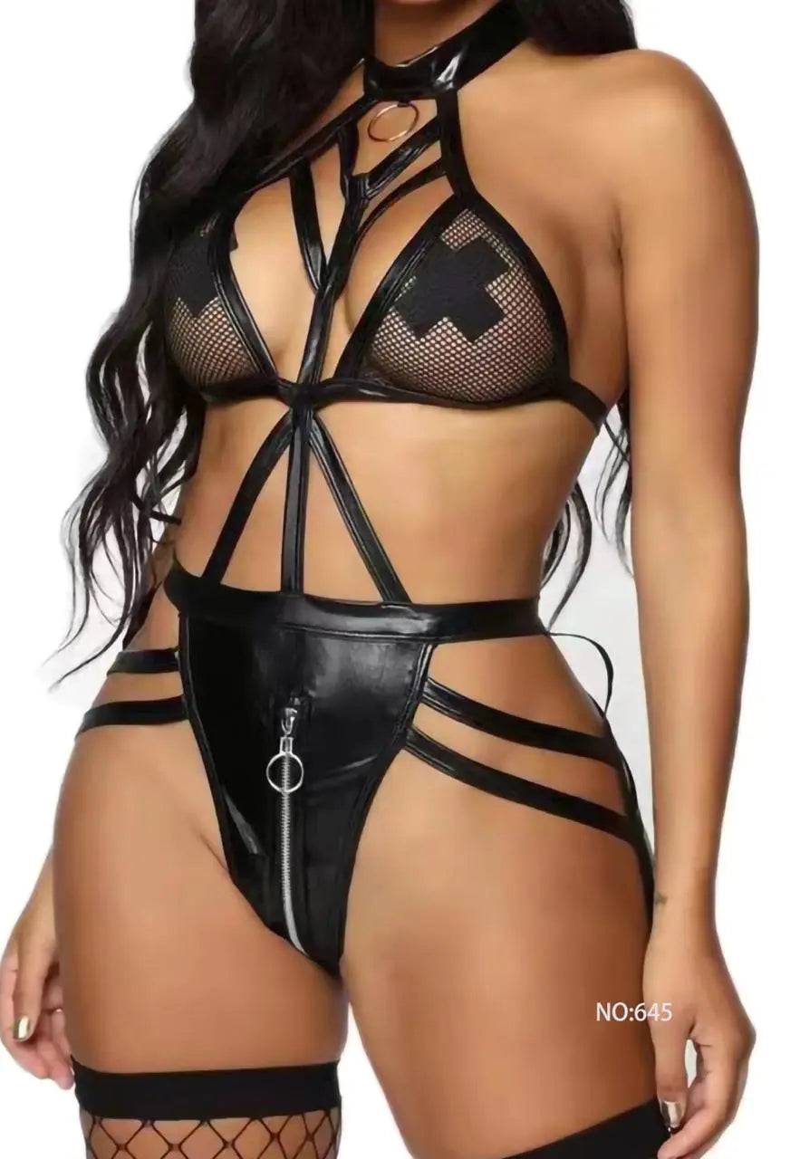 Sajiero XOR Crotch Zipper Garter Belt Set - My Store