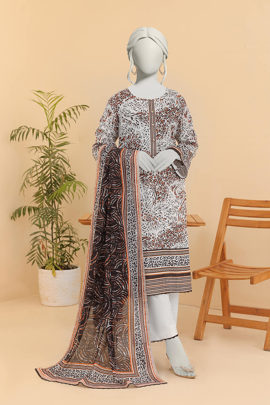 Summer Bloom Edition By Almeerah Unstitched 3 Piece Digital Printed Lawn Collection'2025-Sandy Haze