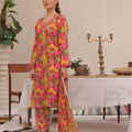 Feathers Unstitched 3 Piece Summer Collection-SANGRIA-FT267