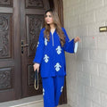 Manahils Stitched Blue Embroidered Two Pc