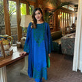 Manahils Stitched Green Embroidered Raw Silk