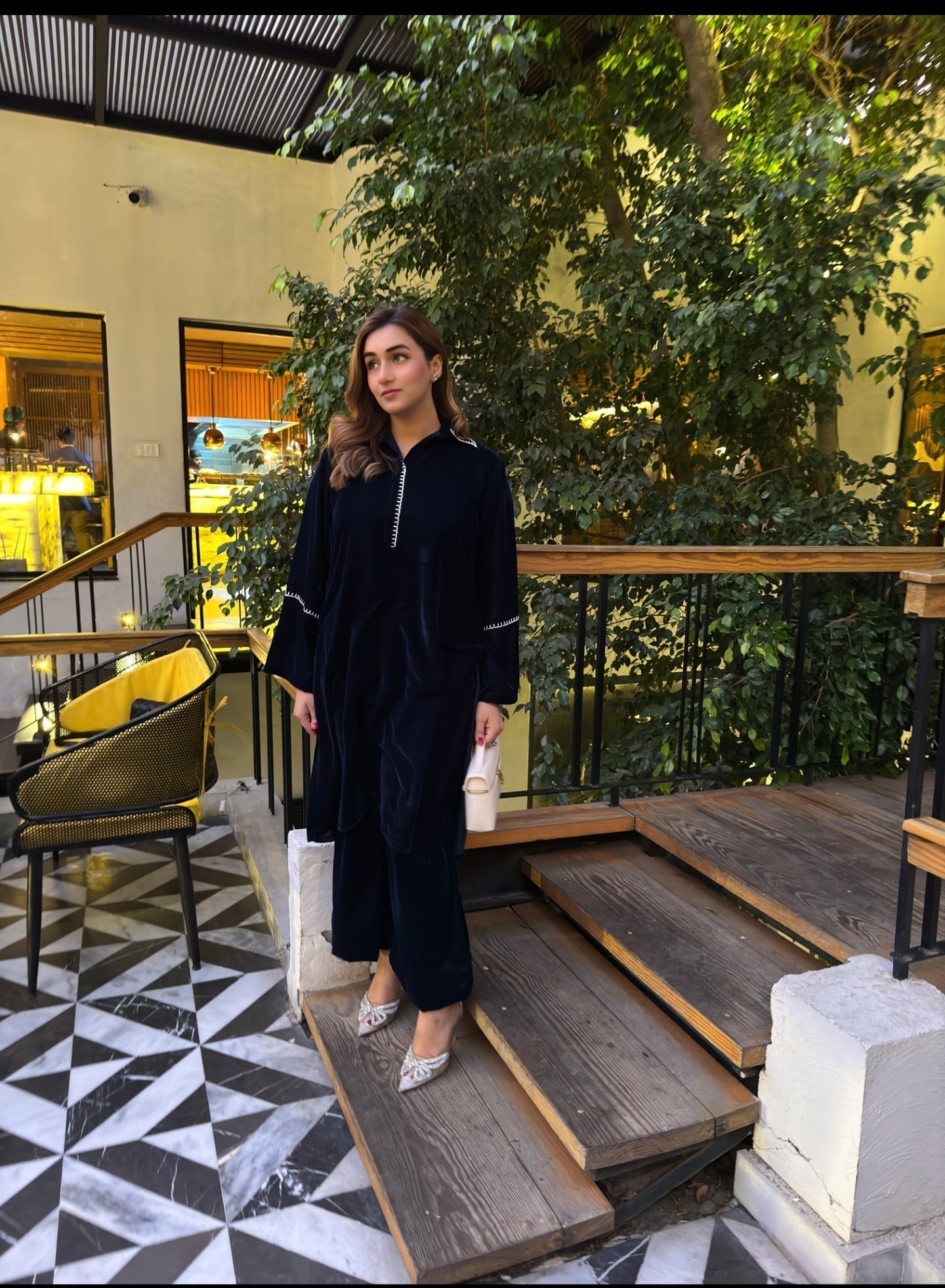 Manahils Stitched Zinc Embroidered Velvet Co-Ord