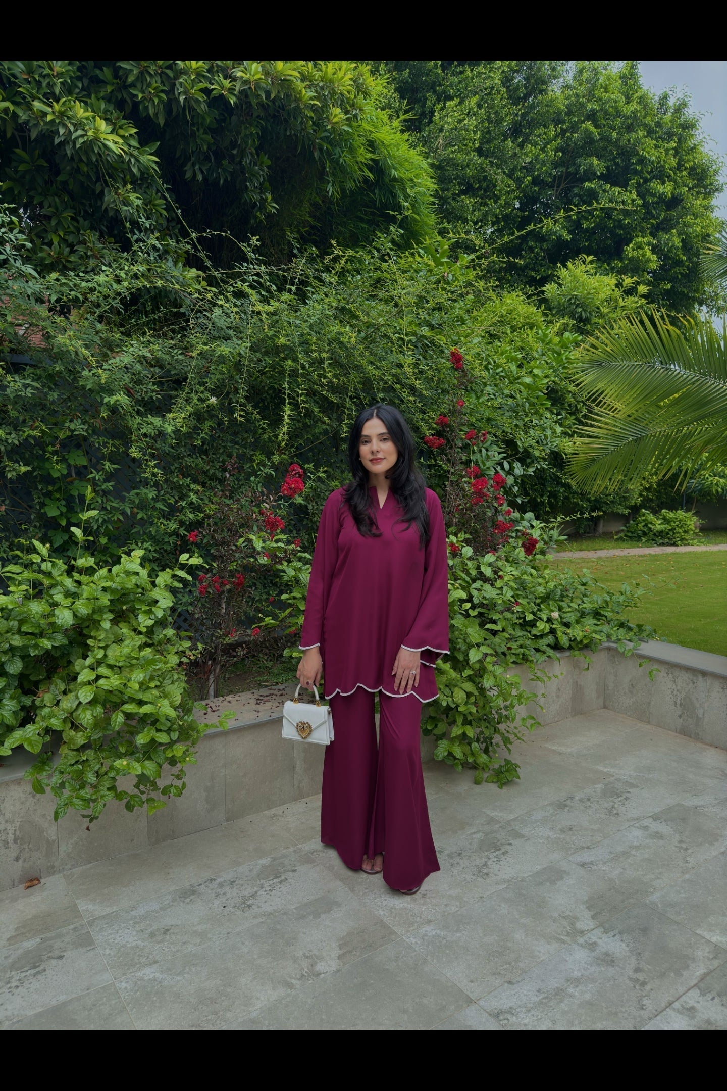 Manahils Stitched Co Ords Burgundy Co-Ord Set (Pay-Now)