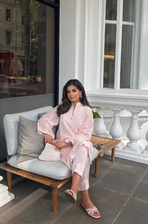 Manahils Stitched Baby Pink Crochet