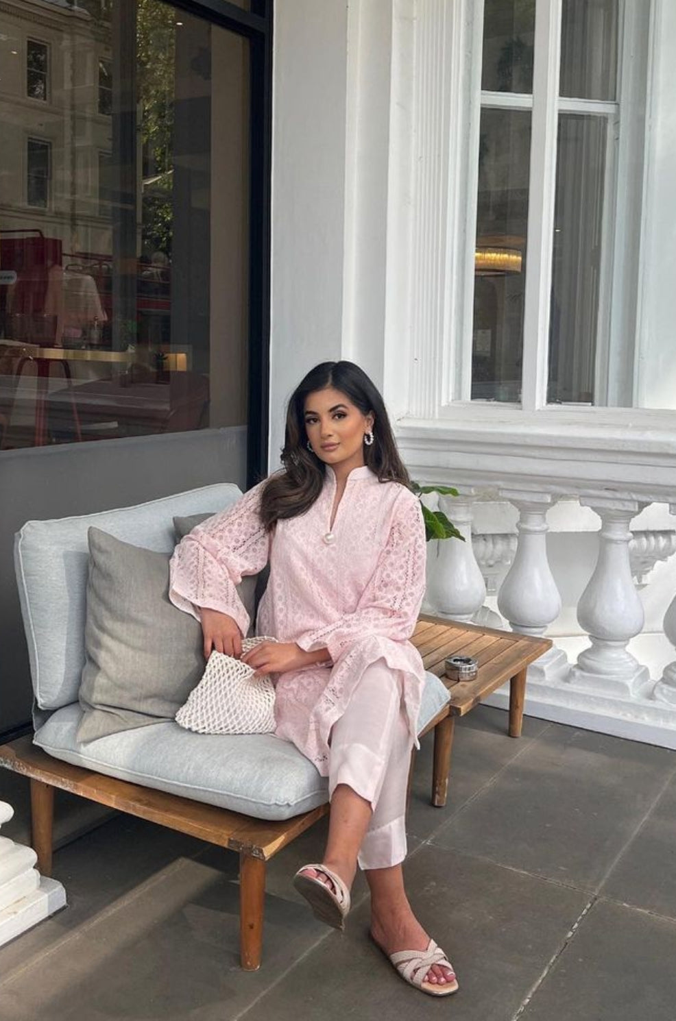 Manahils Stitched Baby Pink Crochet