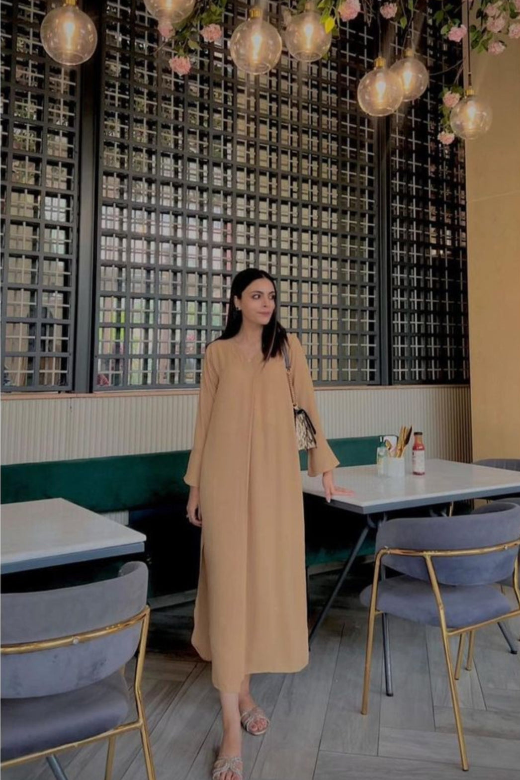 Manahils Stitched Co Ords V Neck Pleated Two Pc