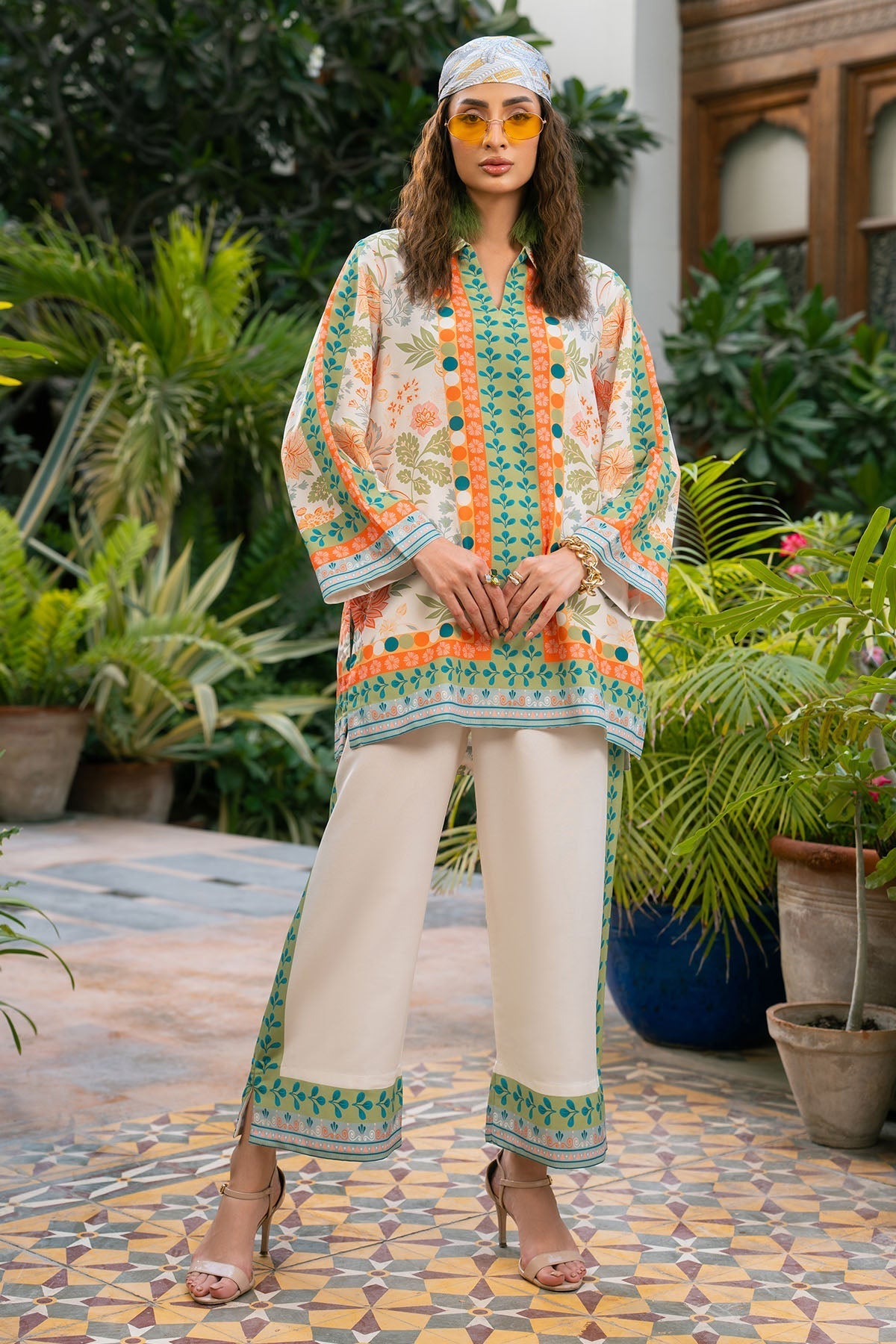 Nairah Stitched Co Ords Summer Suit-Serene