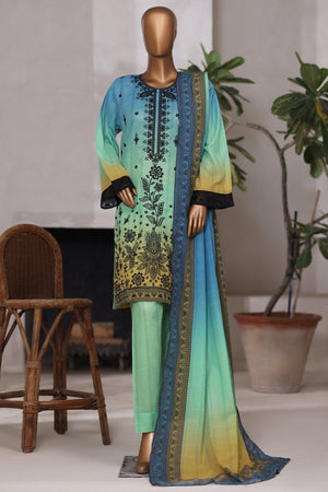 Khombi Stitched 3 Piece Casual Pret Cotton Collection'2025-Shaded