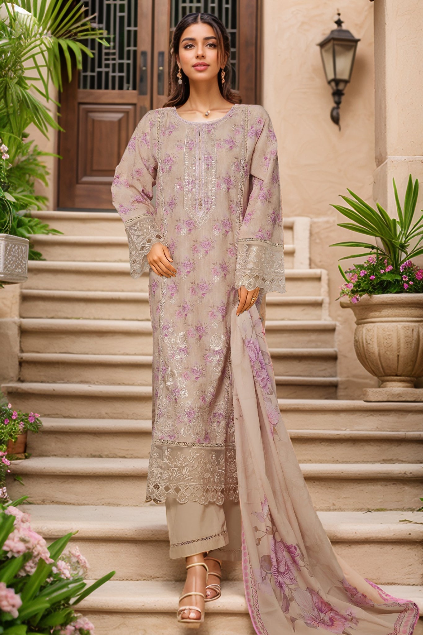 Signature By Sada Bahar Stitched 3 Piece Festive Emb Lawn Vol-02 Collection'2025-PD-199-SKIN