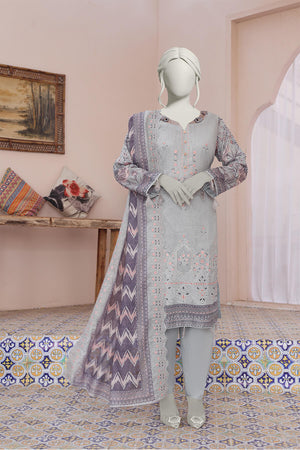 Almeerah Unstitched 3 Piece Emb Cutwork Lawn Vol-04 Collection'2025-Smoke Grey Drape