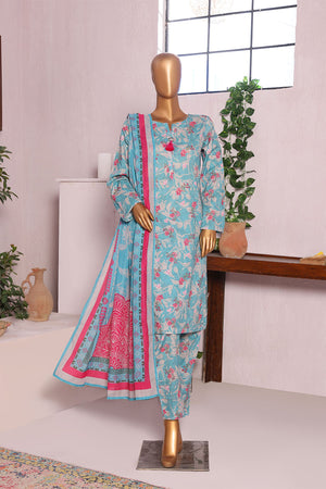 Sumi Stitched 3 Piece Cambric Vol-02 Collection'2025-CPI-11-TEAL BLUE
