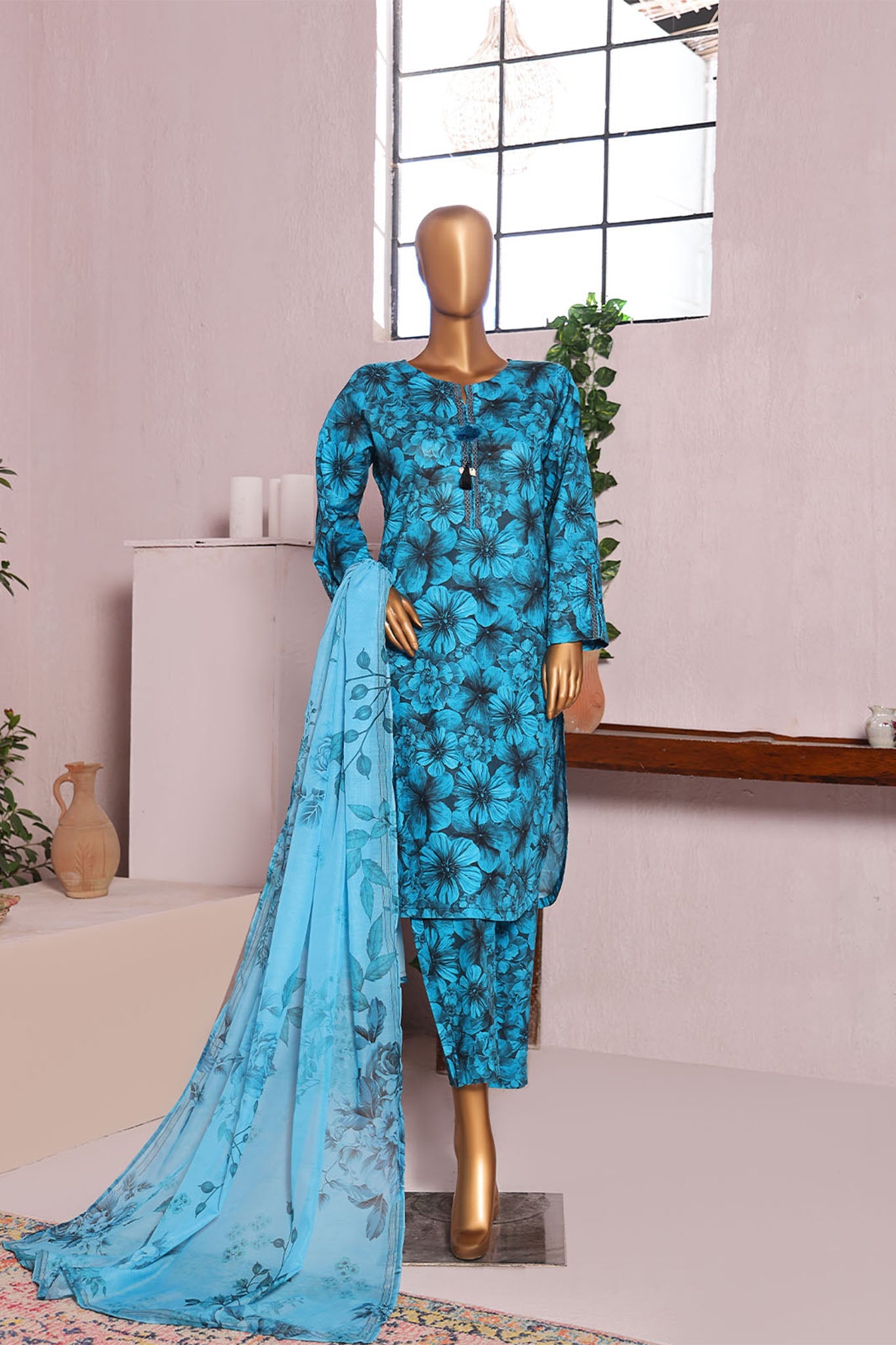 Sumi Stitched 3 Piece Cambric Vol-02 Suit-CPI-09-Zink