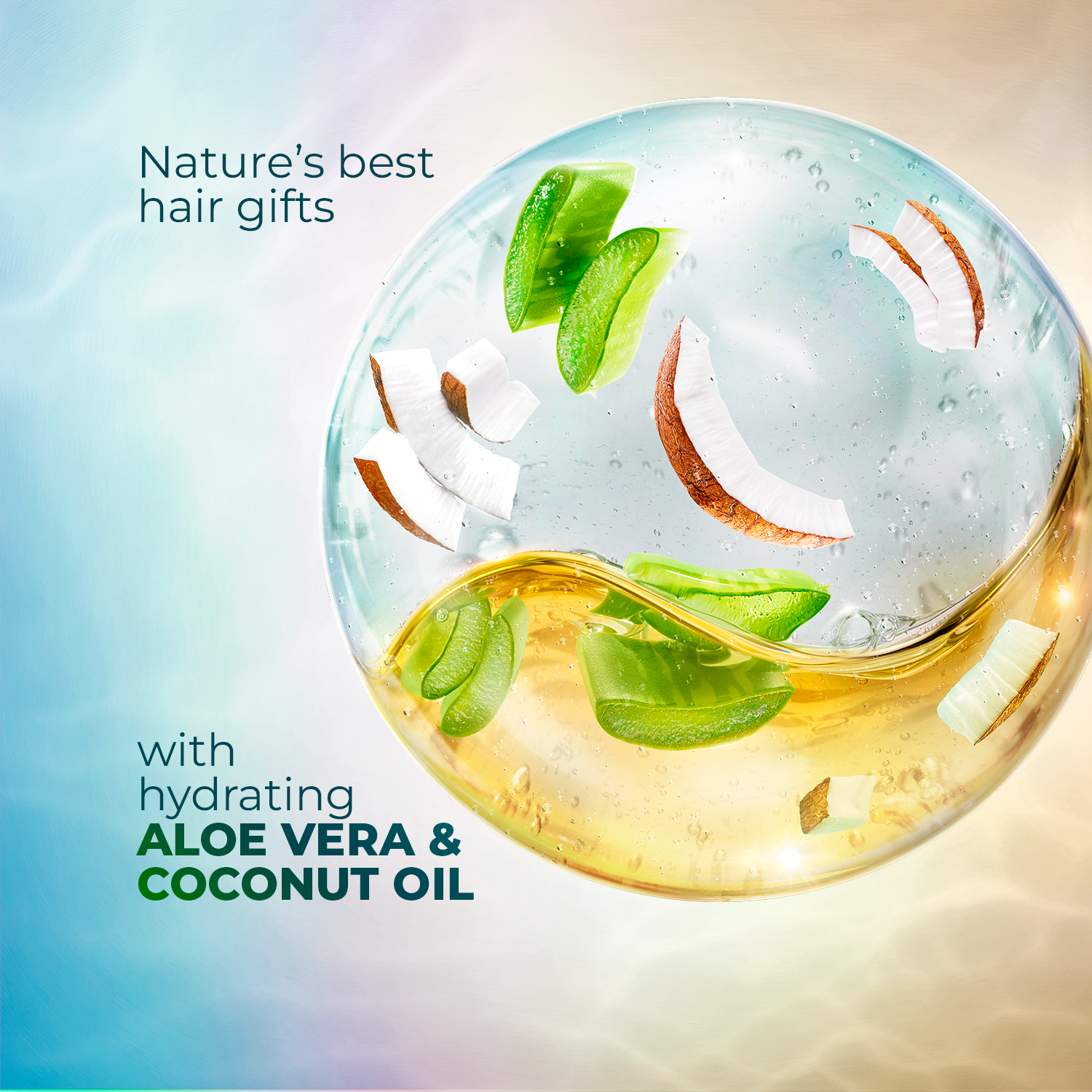 Sunsilk - Oil Blends Coconut Oil & Aloe Vera Shampoo - 380Ml