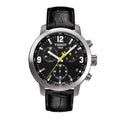 Tissot PRC200 Black Leather strap Black Dial Quartz Watch for Men's - T-0554171605700