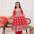 Khayat Stitched 3 Piece Kids Formals Collection'2025 Khayat-Red