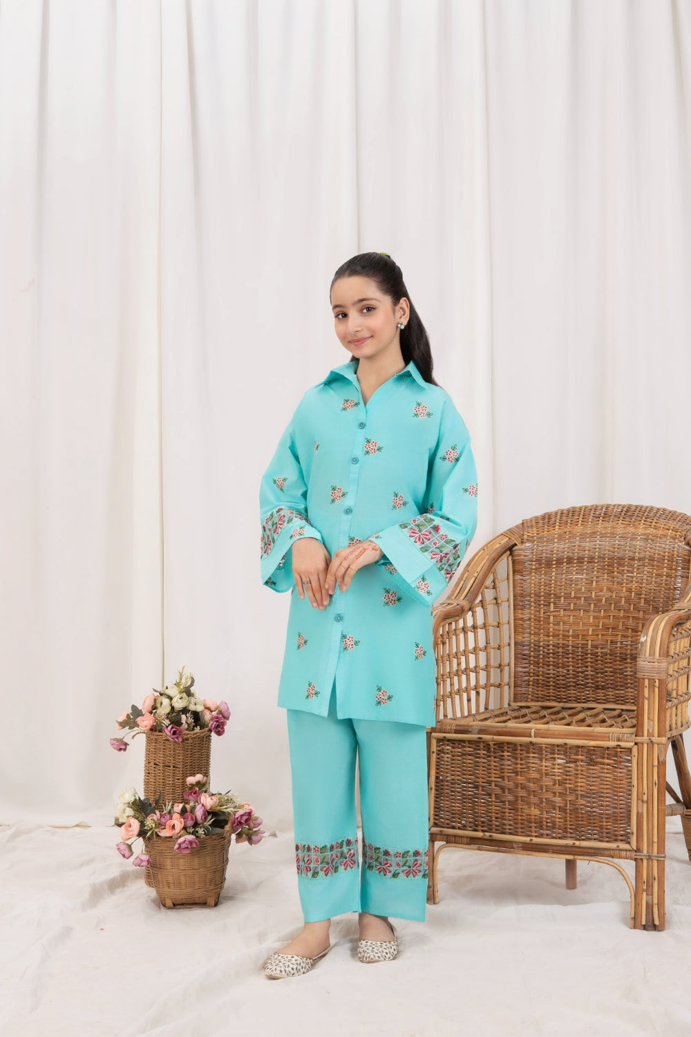 Khayat Stitched 2 Piece Kids Summer Collection'2025 Almond