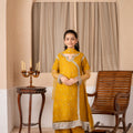 Khayat Stitched Festive Kids Collection'2025-Mustard Angrakha