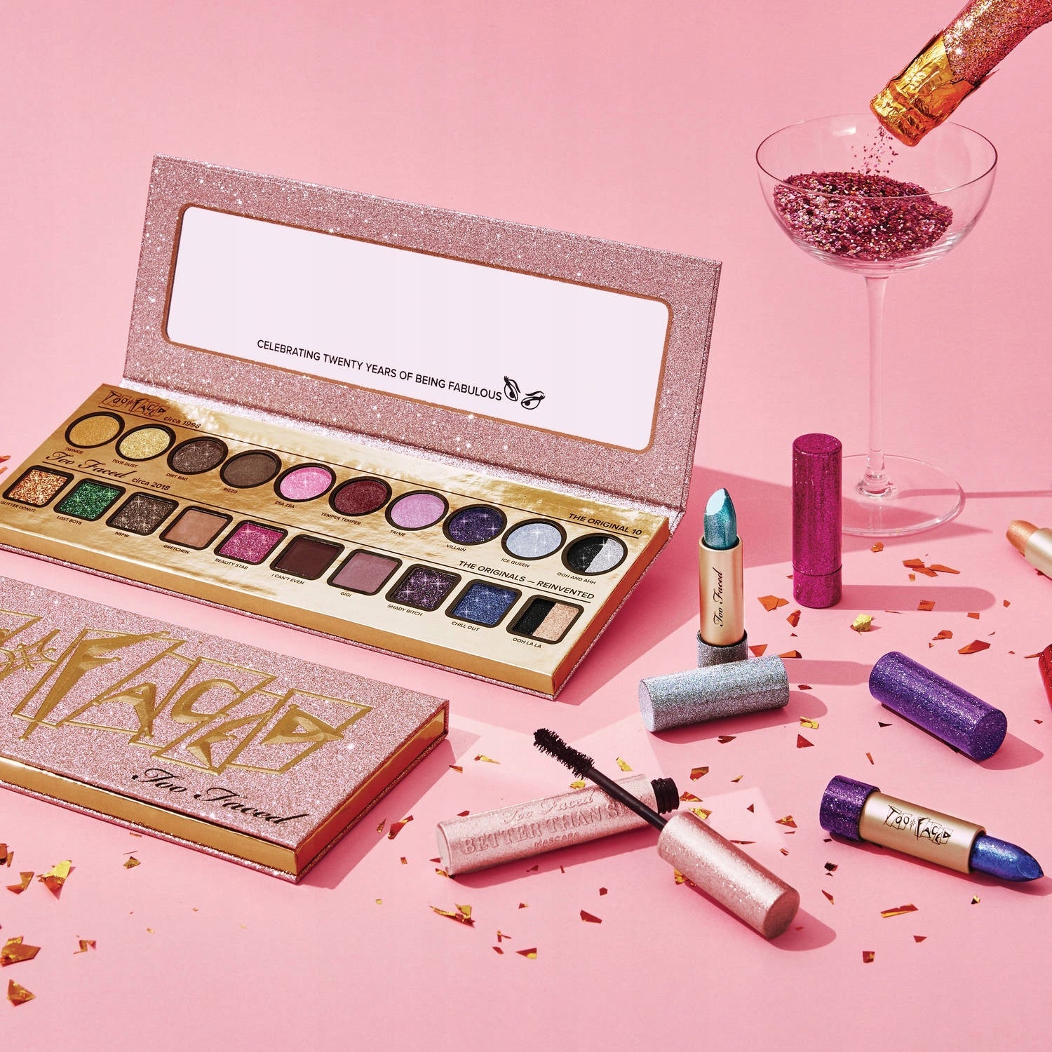Too Faced Then & Now Eyeshadow Palette yellow gold metallic