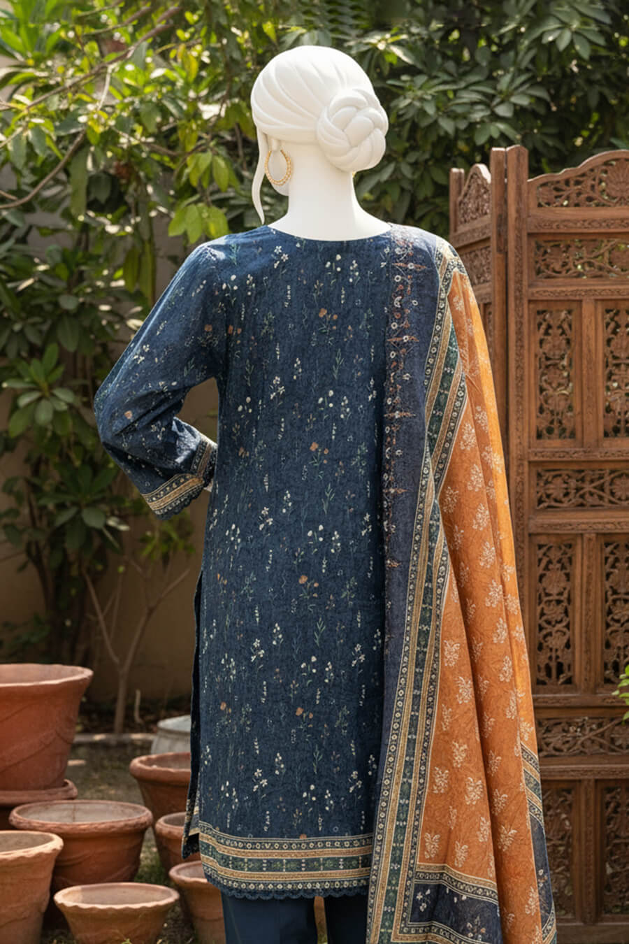 Almeerah Unstitched 3 Piece Winter Khaddar Luxe Collection'2025-Teal Midnight Charm