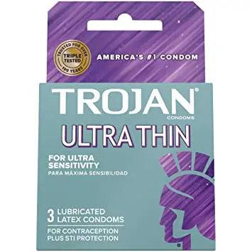 Trojan - Condom Sensitivity Ultra Thin Premium Lubricant - 3Ct - My Store