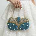 Zeesy Tropical Azure Butterfly Clutch Bag