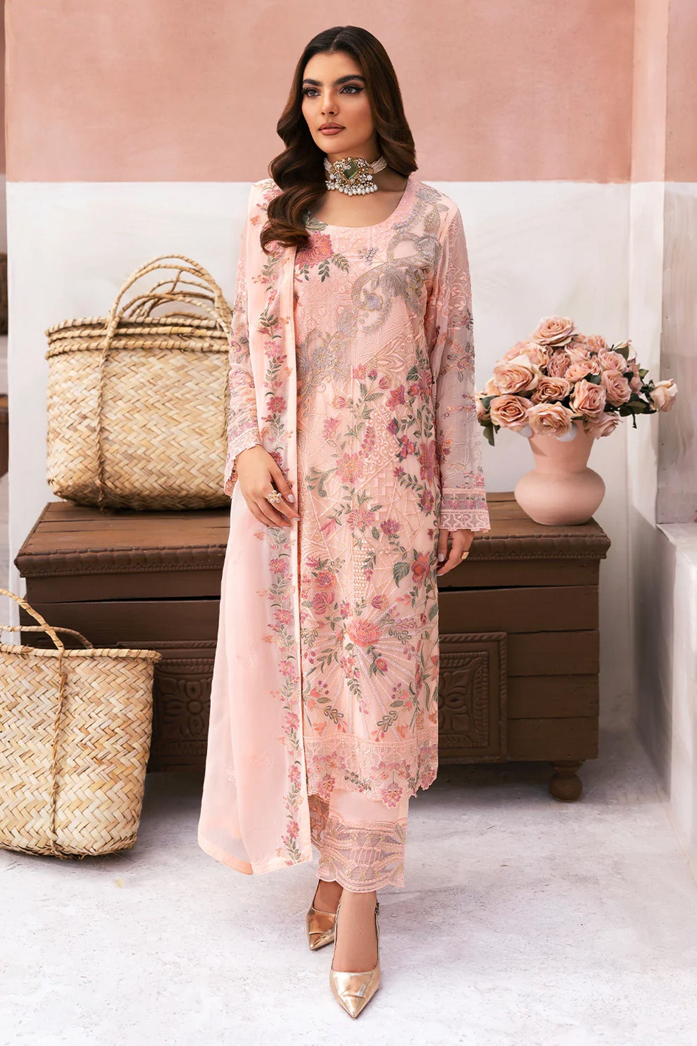 Arzoo by Ramsha Unstitched 3 Piece Chiffon Vol 01 Suit-U-101