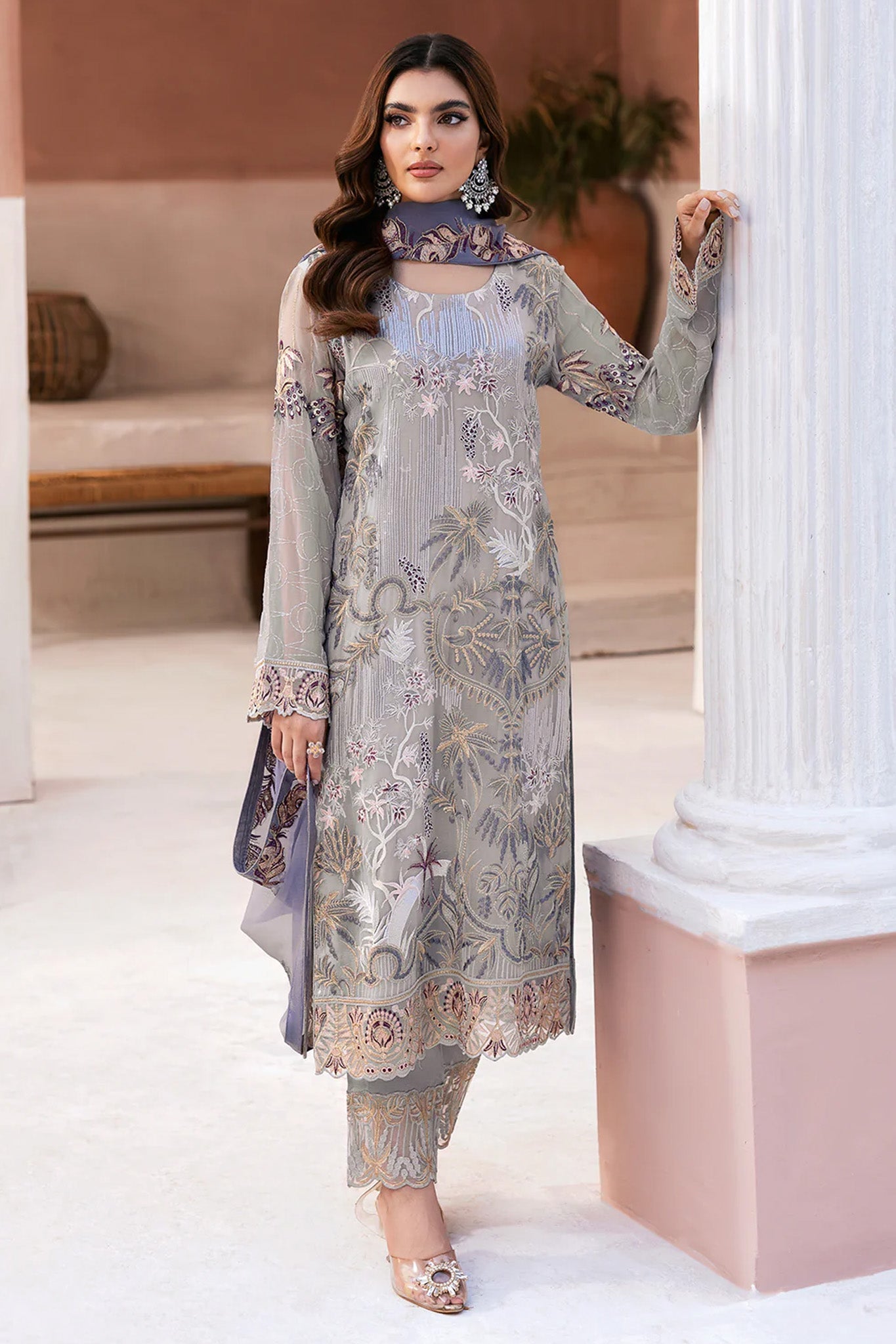 Arzoo by Ramsha Unstitched 3 Piece Chiffon Vol 01 Suit-U-102