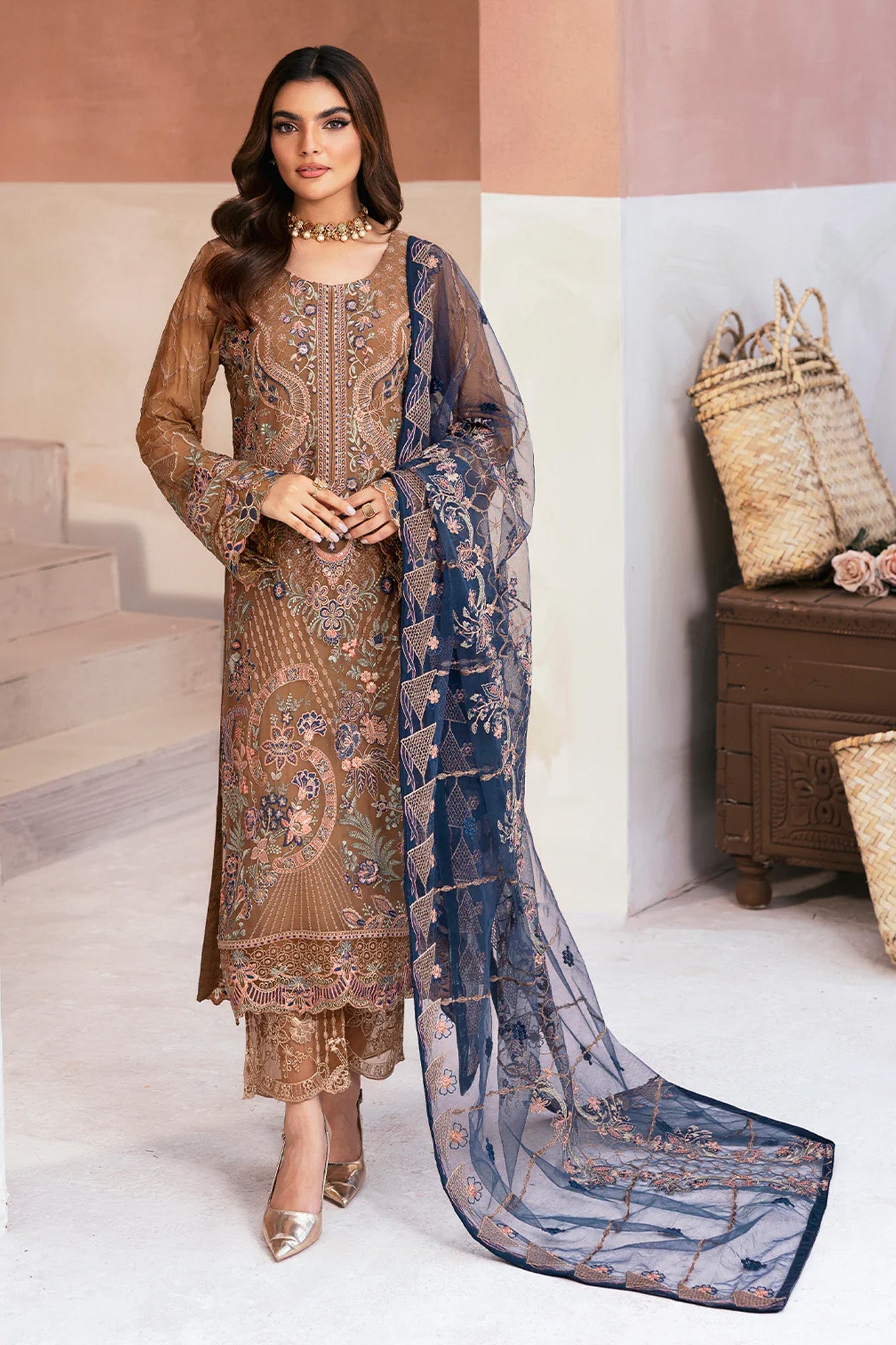 Arzoo by Ramsha Unstitched 3 Piece Chiffon Vol 01 Collection'2025-U-110