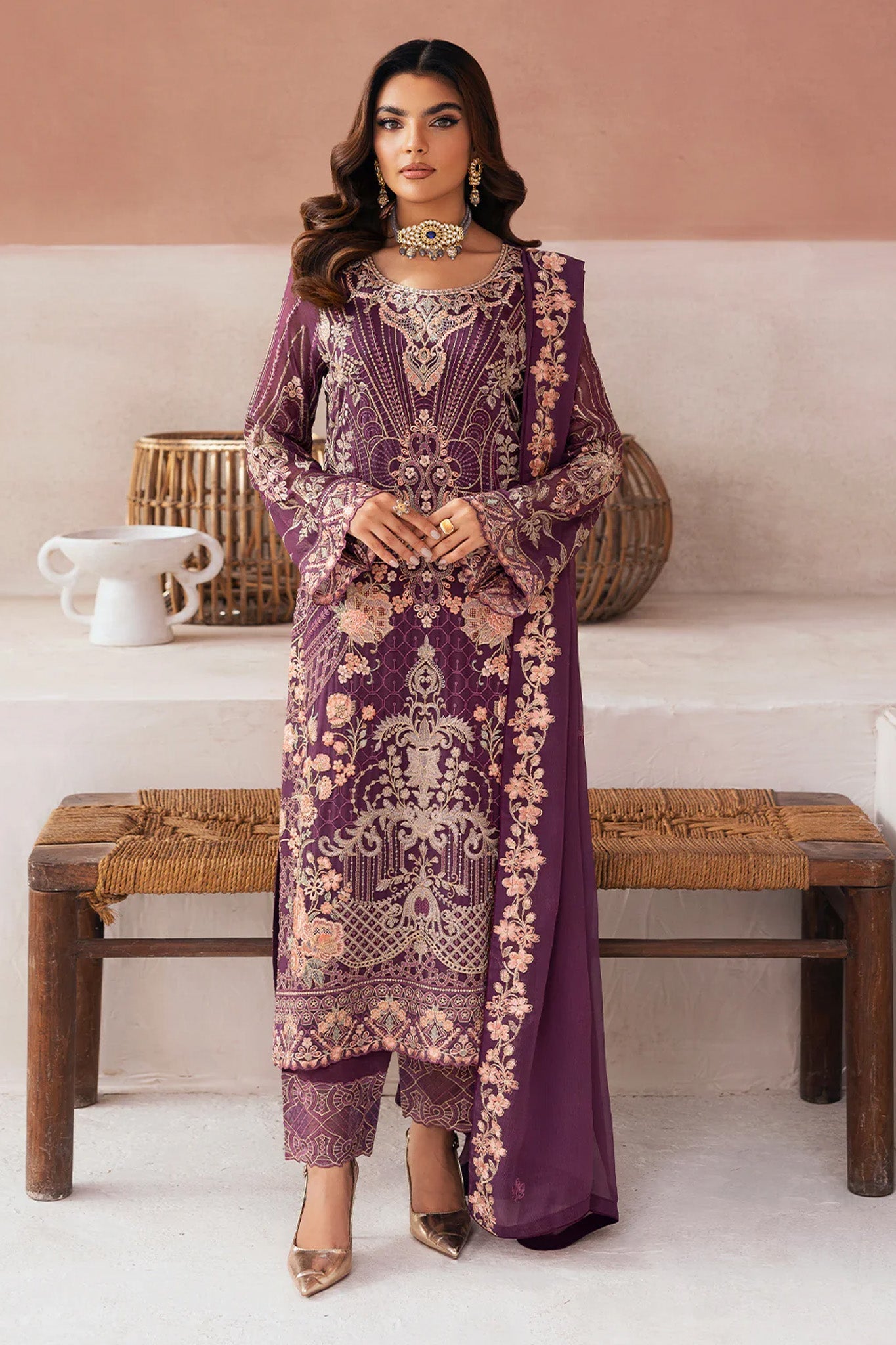 Arzoo by Ramsha Unstitched 3 Piece Chiffon Vol 01 Collection'2025-U-112