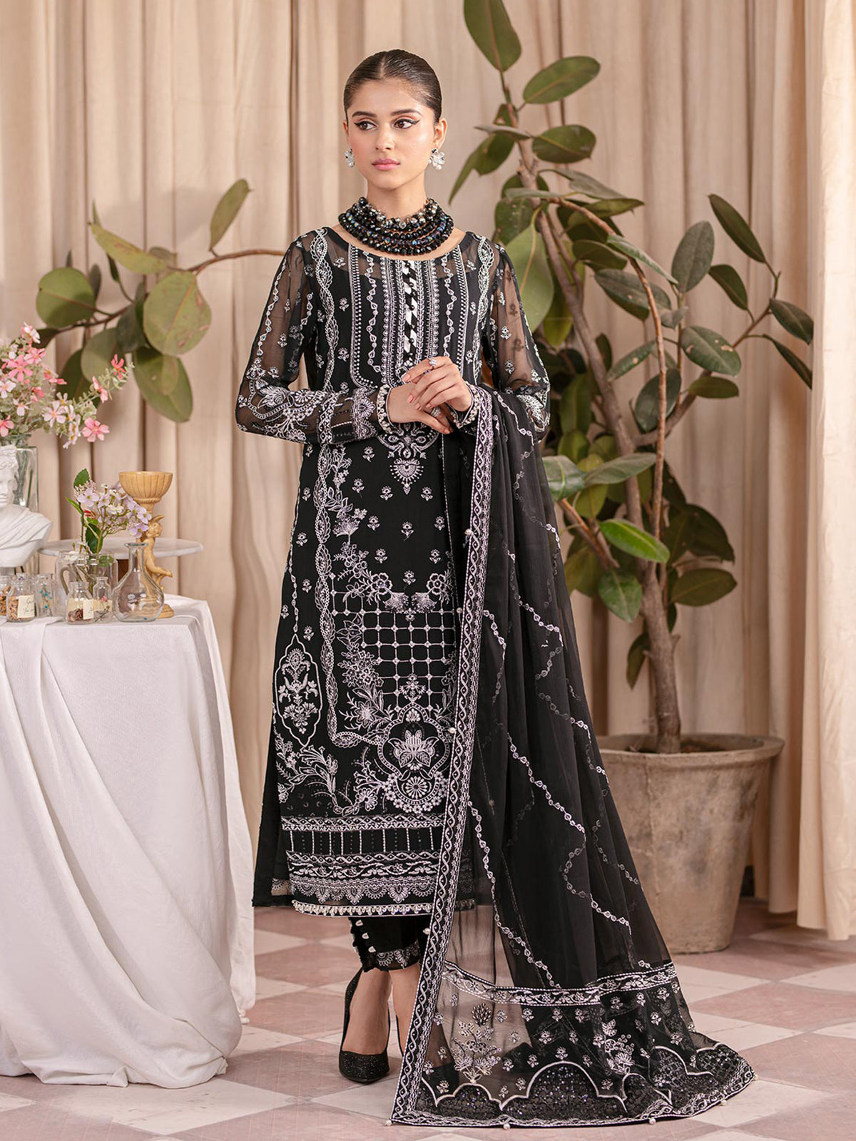 Gulaal Unstitched 3 Piece Emb Chiffon Suit-Mahjabeen UC-01