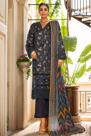Rania By Sada Bahar Stitched 3 Piece Emb Lawn Vol-02 Collection-D-4076-Blue