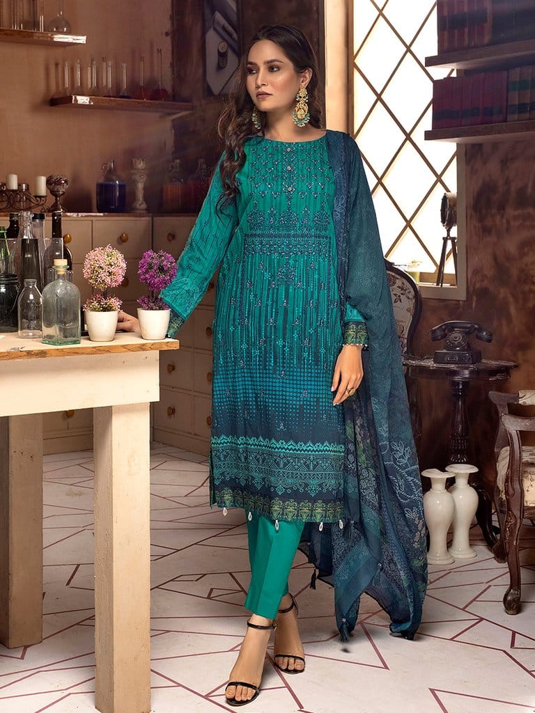 Salitex - Unstitched 3pc Digital Printed Cotton Silk (WK-00890)