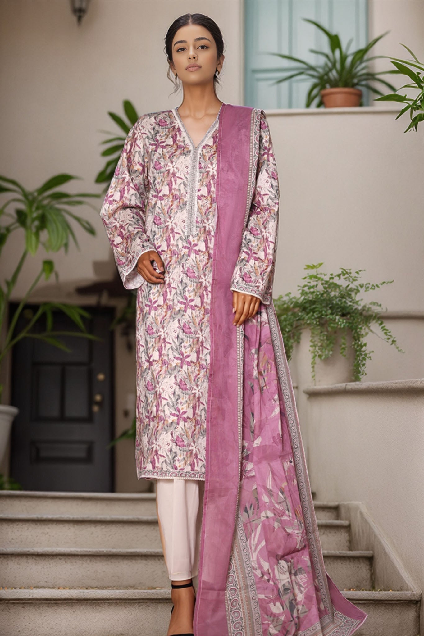 Bin Saeed Stitched 3 Piece Printed Cotton Vol-03 Collection'2025-WC-2417-Skin