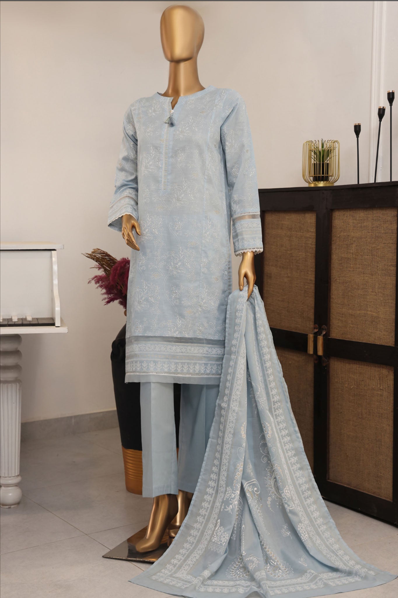 Hues Gold by Hz Stitched 3 Piece Festive Eid Edit Lawn Collection'2025-SSP-3P-021