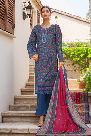 Raya By Sada Bahar Stitched 3 Piece Festive Emb Lawn Collection-CW-D-3983-Blue