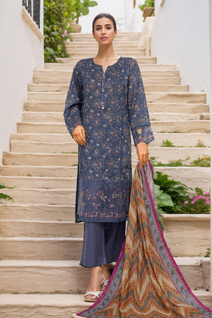 Raya By Sada Bahar Stitched 3 Piece Festive Emb Lawn Collection-CW-D-3981-Grey