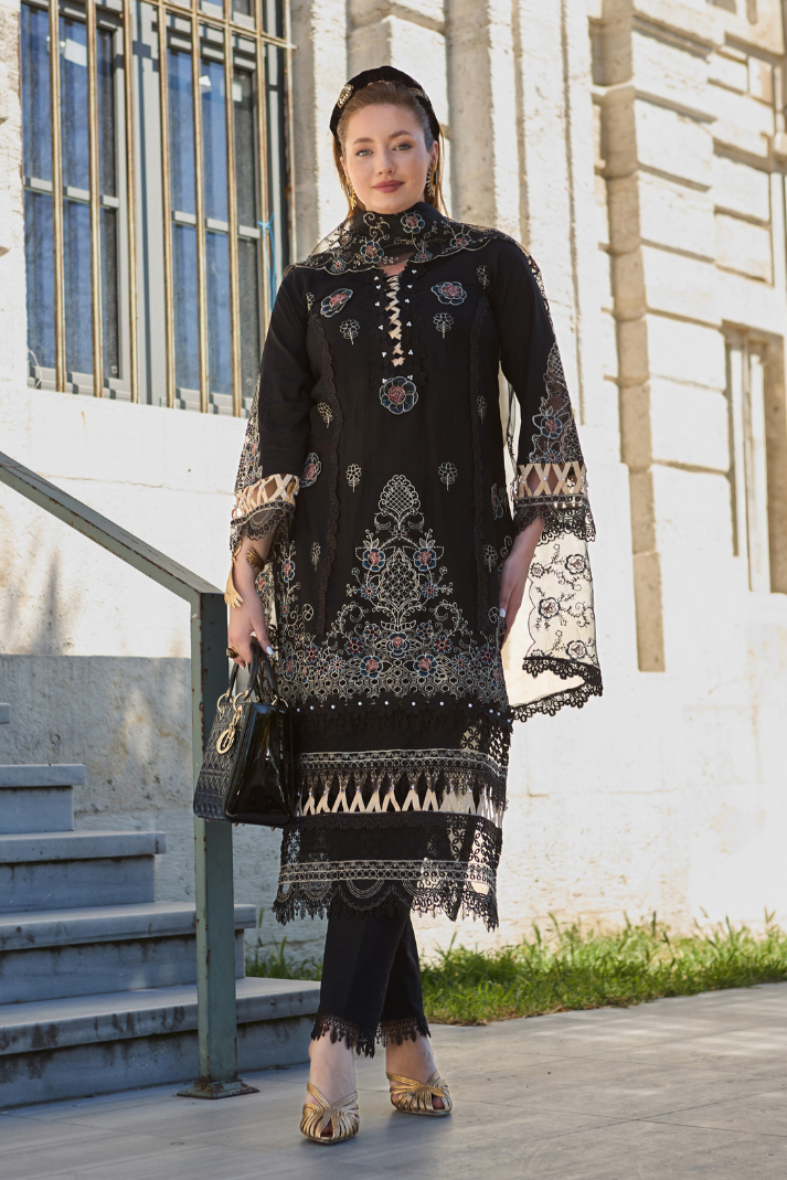 Huma Gul Unstitched 3 Piece Luxury Emb Lawn Collection'2025-Cala HG-06