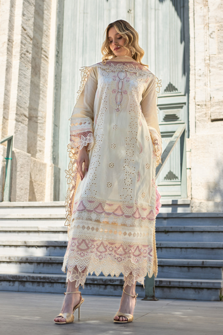 Huma Gul Unstitched 3 Piece Luxury Emb Lawn Collection'2025-Ivy HG-03