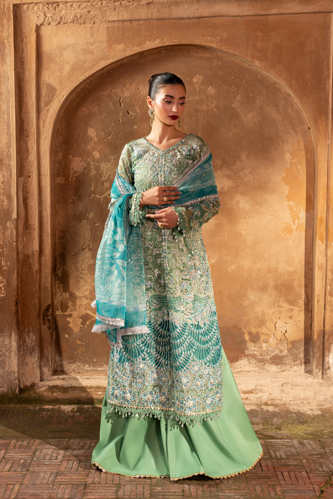Ember Festive By Aylin Unstitched 3 Piece Formals Collection'2025-Ocean Bloom