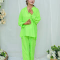 Suitsu Stitched Co Ords Collection-Limeglow 2-Piece Set