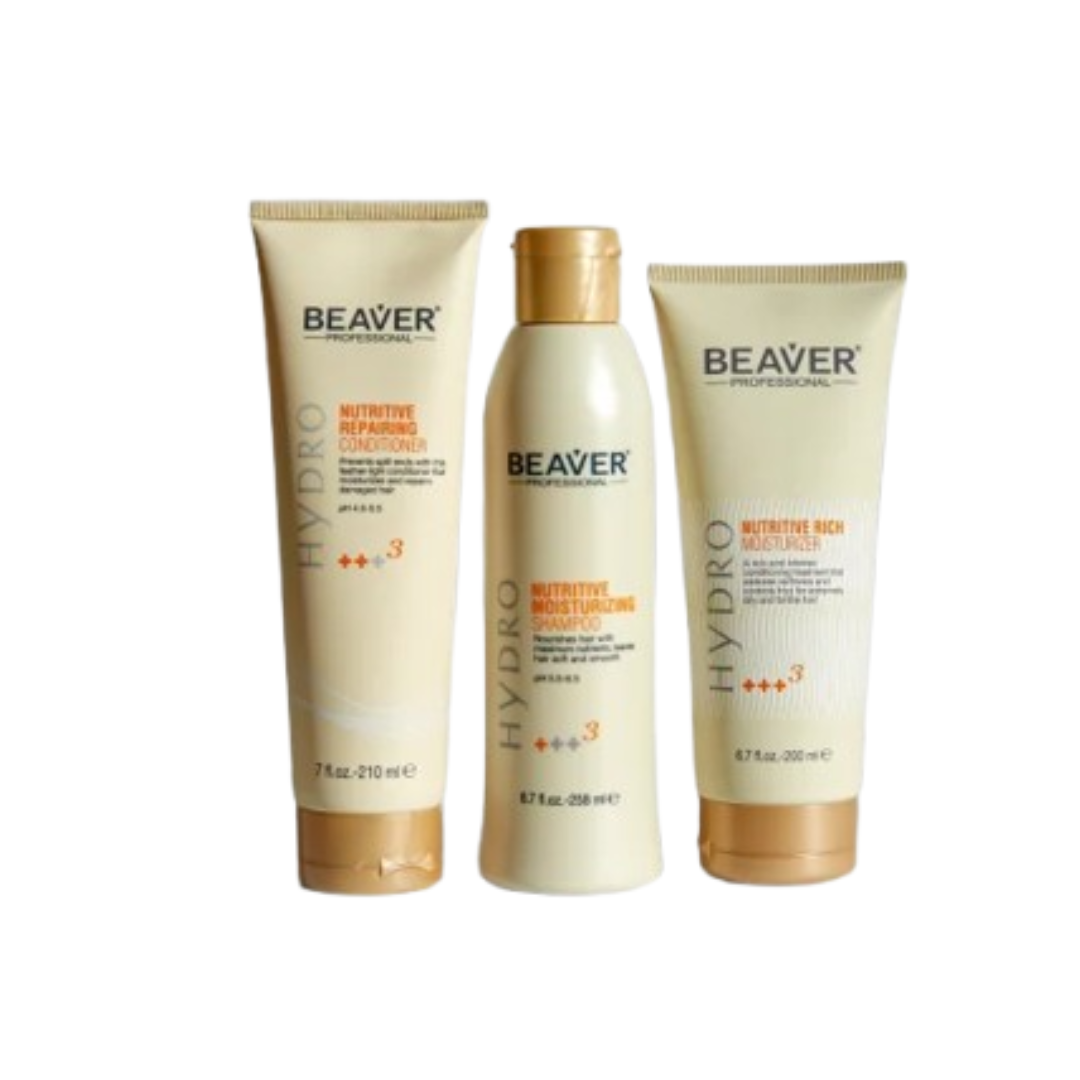 Beaver Moisturizing Argan & Marula Oil Set Shampoo 258Ml+Conditioner 258ML+Body Wash 258Ml