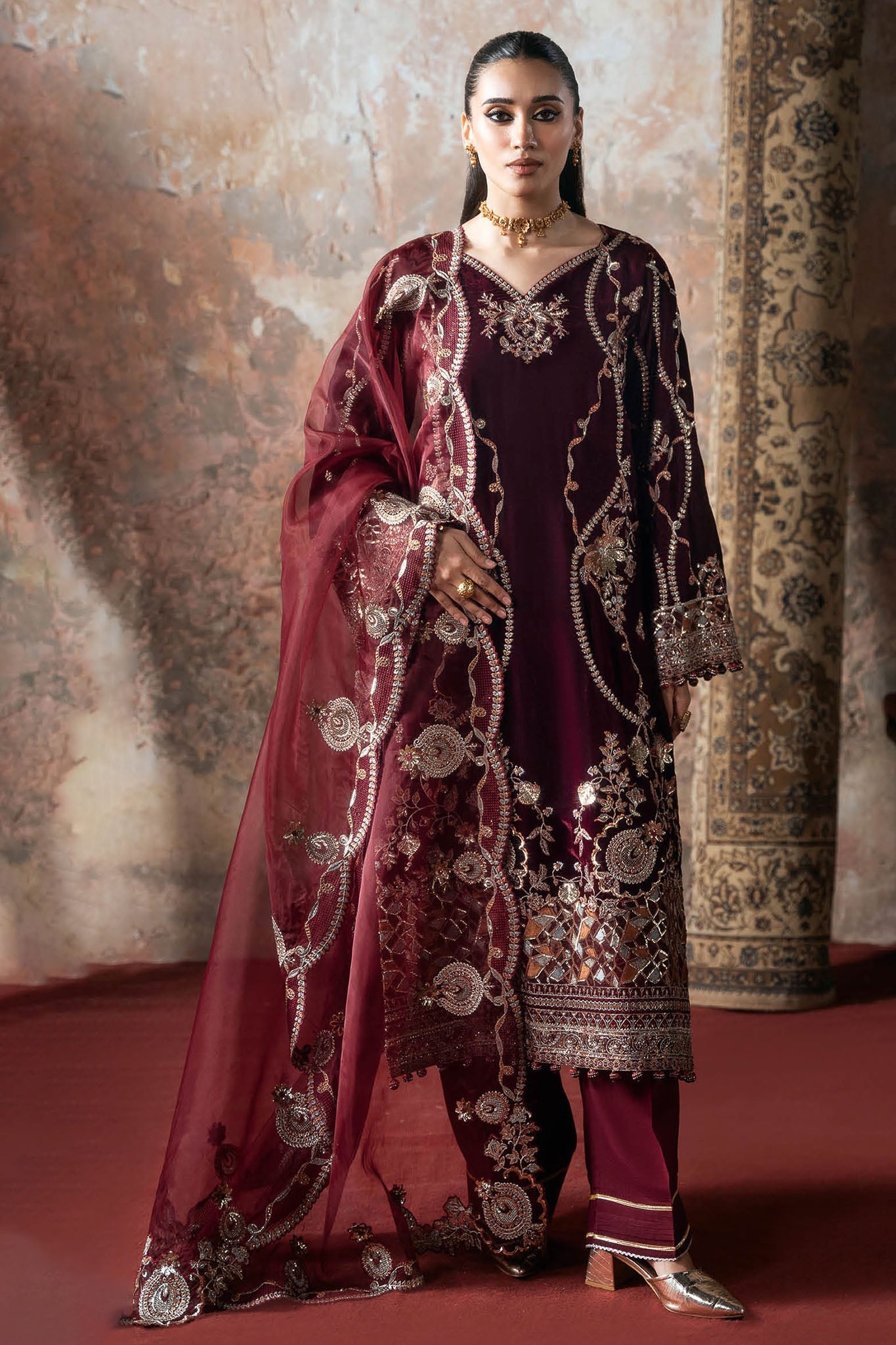 Ramsha Unstitched 3 Piece Luxury Velvet Vol-07 Suit-V-701