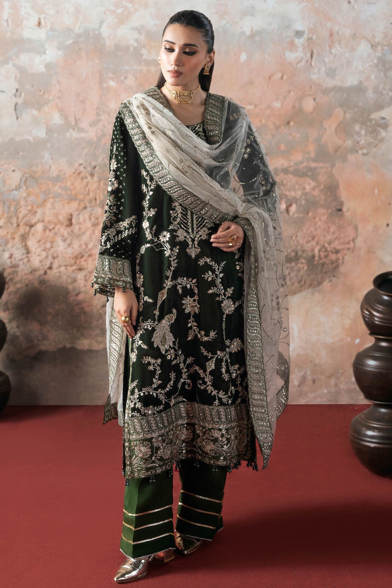 Ramsha Unstitched 3 Piece Luxury Velvet Vol-07 Suit-V-705